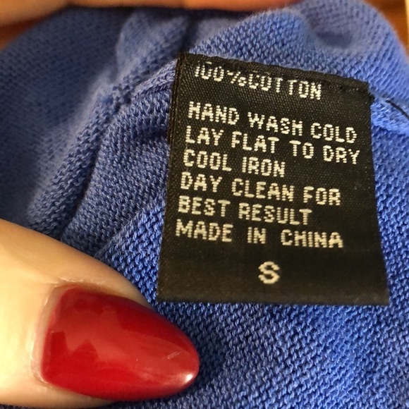 Mel & Lisa Hooded Sweater Cotton Blue Bell Sleeves Size Small Kangaroo Pocket - Picture 9 of 9